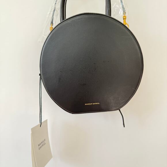 Mansur Gavriel Leather Round Handle Bag Black - Picture 8 of 8